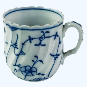 Vintage Blue Onion Demitasse Tea Cup Hand Painted Cobalt Signed Germany